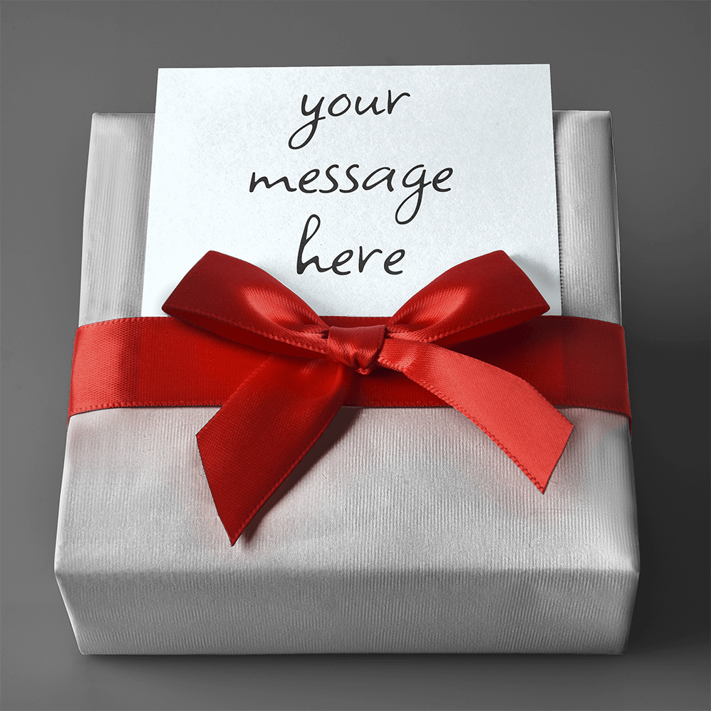 Emballage cadeau avec message personnalisé