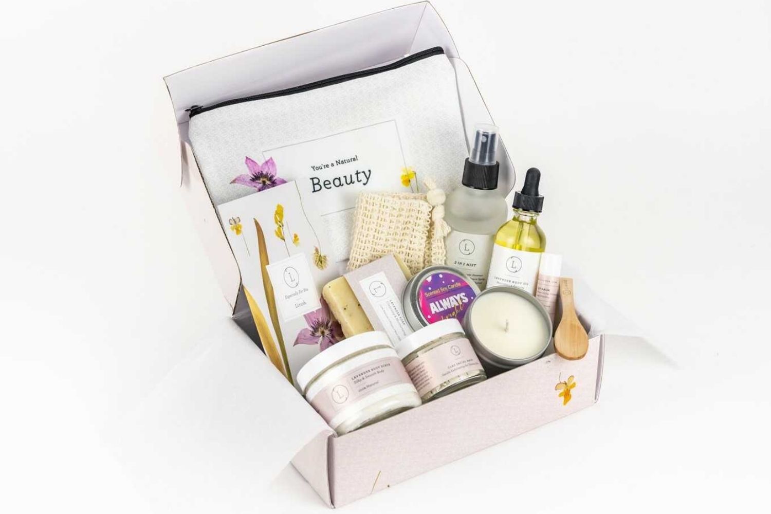 Spa Gift Box, Natural Lavender Bath &amp; Body Relaxing Package for Friend